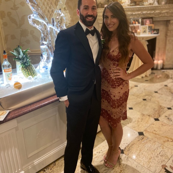 Bardot Two-Tone Lace Dress Berry Pink - Picture 4 of 4